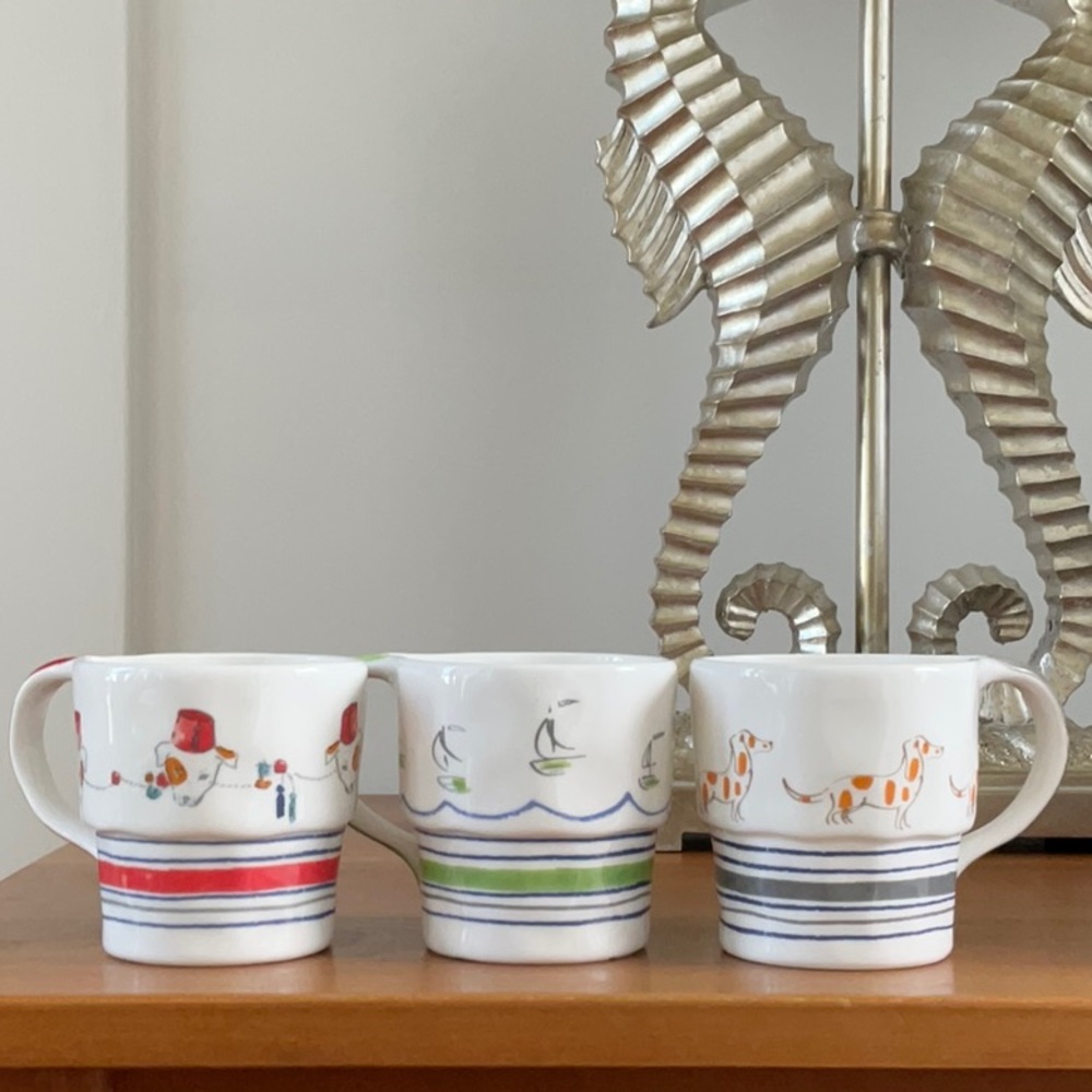 Anthropologie Set/3 Mugs